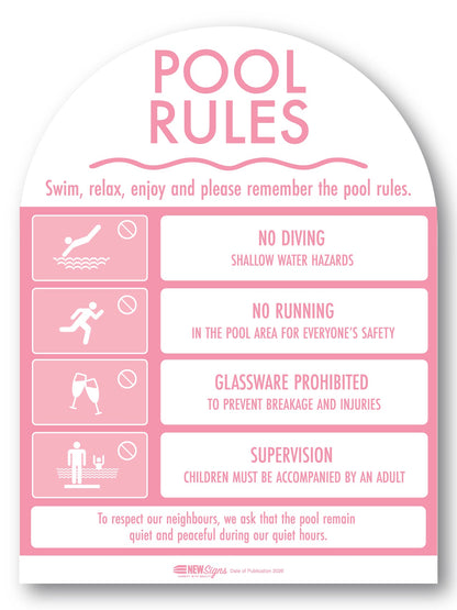 Pool Rules Sign Arch Candy - New Signs