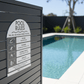 Pool Rules Sign Arch Charcoal - New Signs