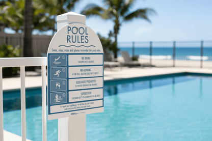 Pool Rules Sign Arch Ocean - New Signs