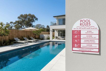 Pool Rules Sign Arch Rose - New Signs