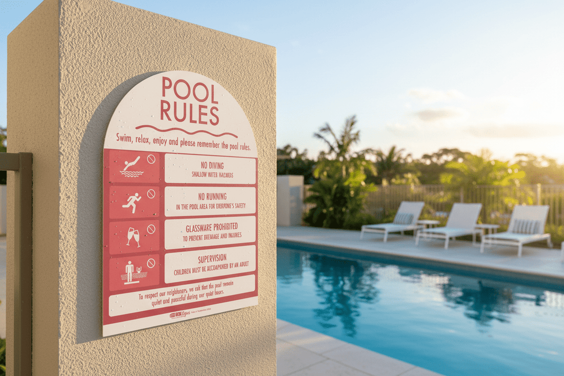 Pool Rules Sign Arch Rose – New Signs
