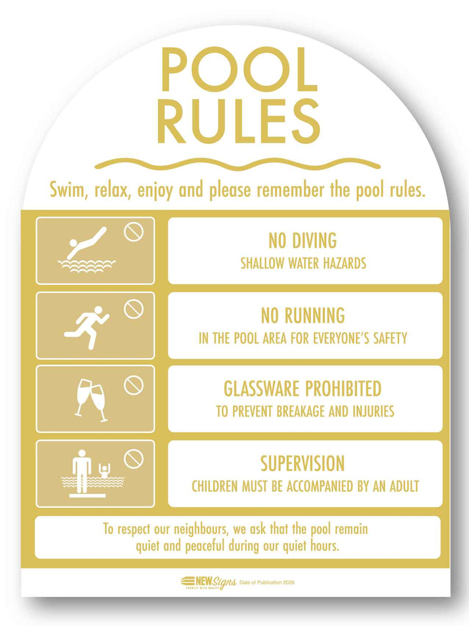 Premium Pool Rules Signs – New Signs
