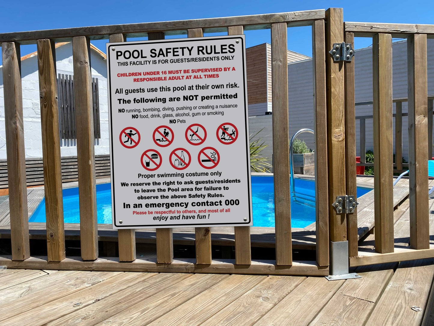 Pool Safety Rules Sign - New Signs