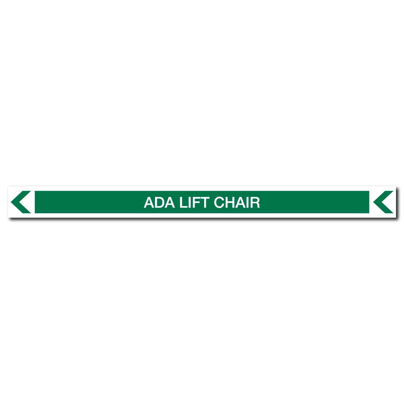 Pool/Spa - ADA Lift Chair (Left) - Pipe Marker Sticker - New Signs