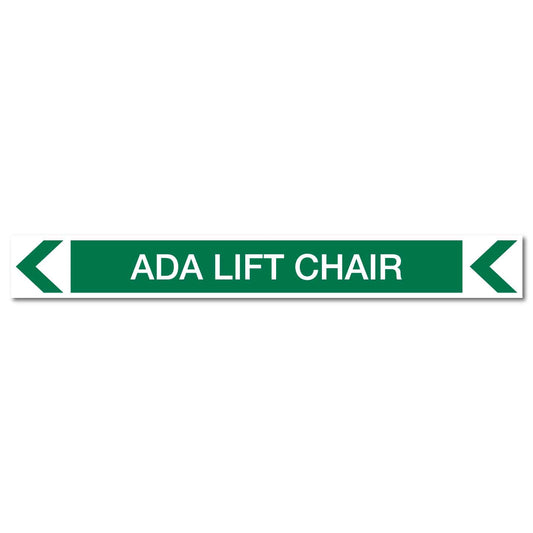 Pool/Spa - ADA Lift Chair (Left) - Pipe Marker Sticker - New Signs