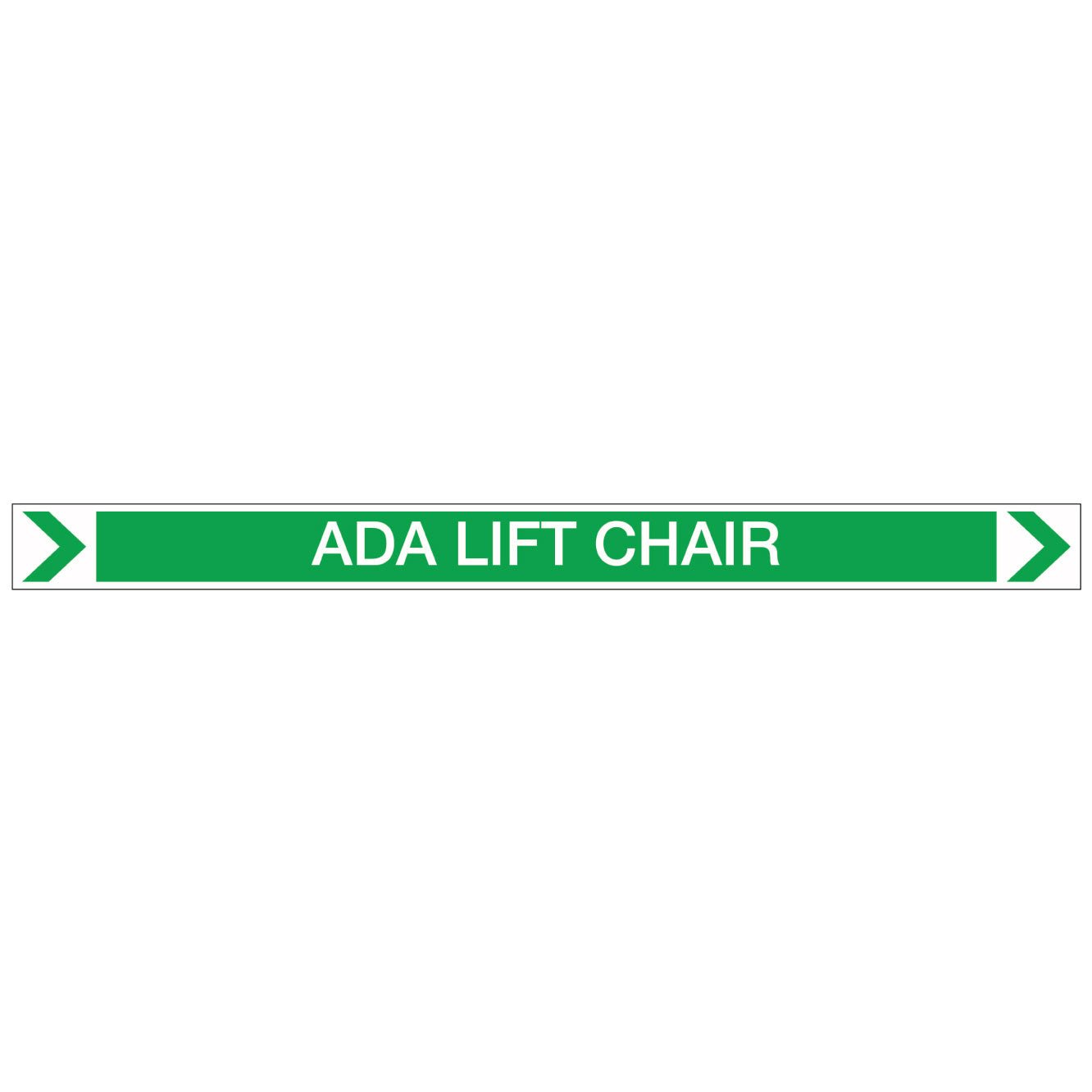 Pool/Spa - ADA Lift Chair (Right) - Pipe Marker Sticker - New Signs