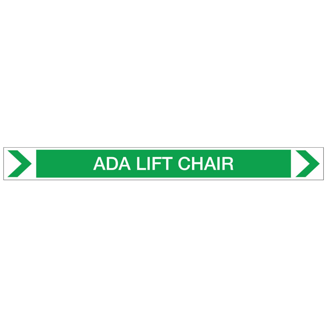 Pool/Spa - ADA Lift Chair (Right) - Pipe Marker Sticker - New Signs