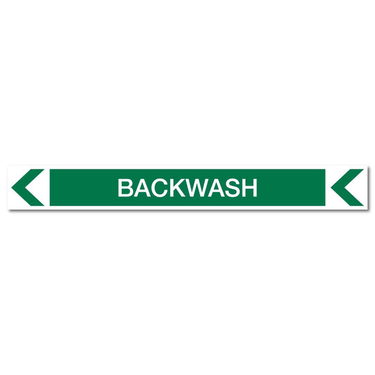 Pool/Spa - Backwash (Left) - Pipe Marker Sticker - New Signs
