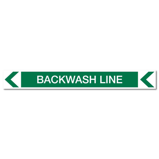 Pool/Spa - Backwash Line (Left) - Pipe Marker Sticker - New Signs