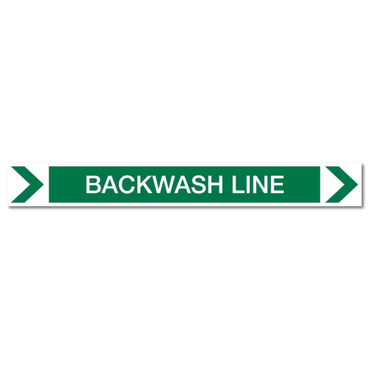 Pool/Spa - Backwash Line (Right) - Pipe Marker Sticker - New Signs