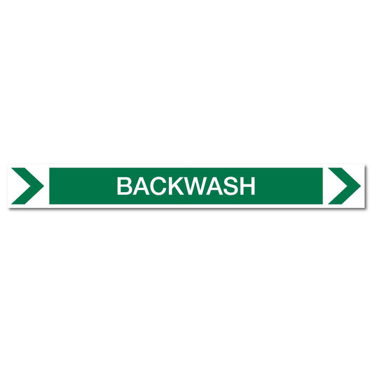 Pool/Spa - Backwash (Right) - Pipe Marker Sticker - New Signs