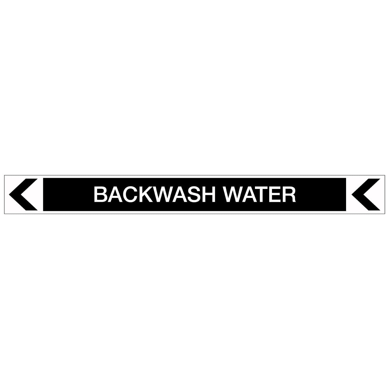 Pool/Spa - Backwash Water (Left) - Pipe Marker Sticker - New Signs