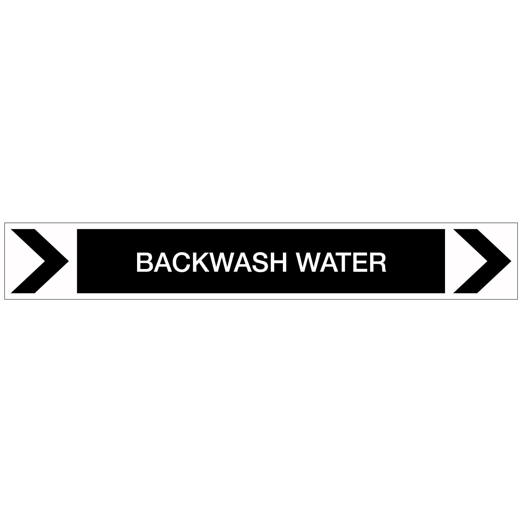 Pool/Spa - Backwash Water (Right) - Pipe Marker Sticker - New Signs