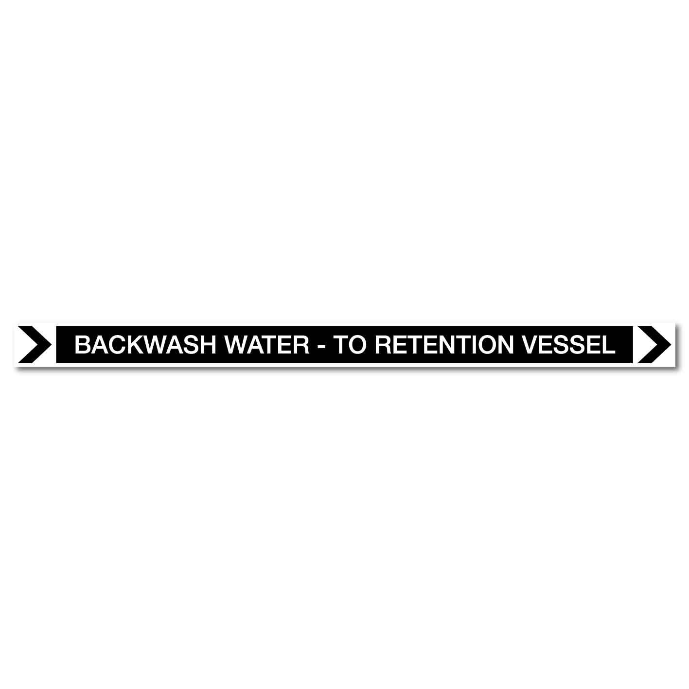 Pool/Spa - Backwash Water - To Retention Vessel (Right) - Pipe Marker Sticker - New Signs