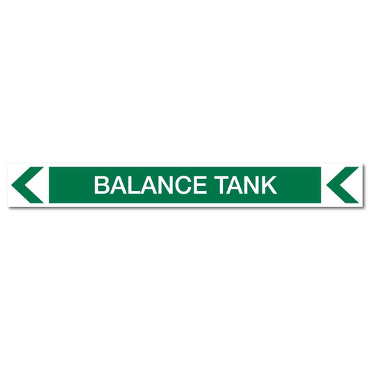 Pool/Spa - Balance Tank (Left) - Pipe Marker Sticker - New Signs
