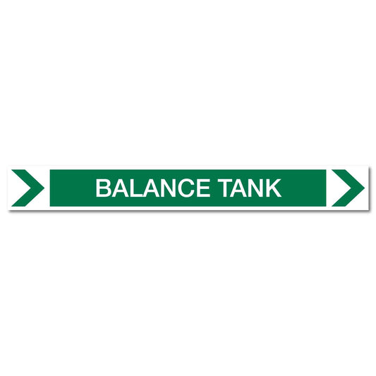 Pool/Spa - Balance Tank (Right) - Pipe Marker Sticker - New Signs