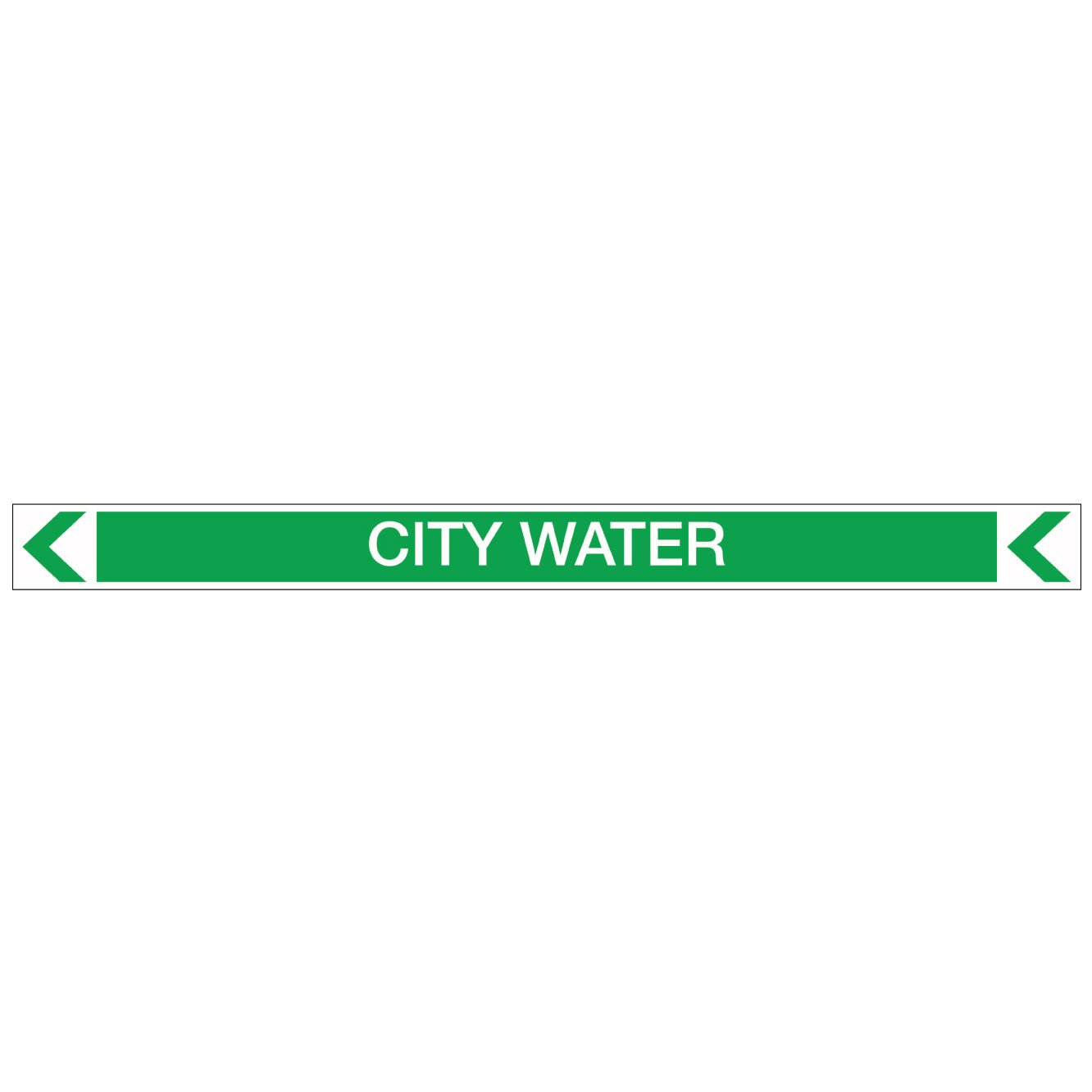 Pool/Spa - City Water (Left) - Pipe Marker Sticker - New Signs