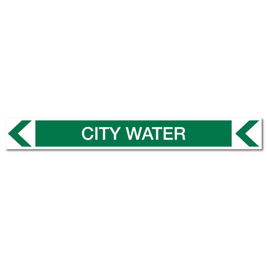 Pool/Spa - City Water (Left) - Pipe Marker Sticker - New Signs