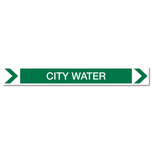 Pool/Spa - City Water (Right) - Pipe Marker Sticker - New Signs