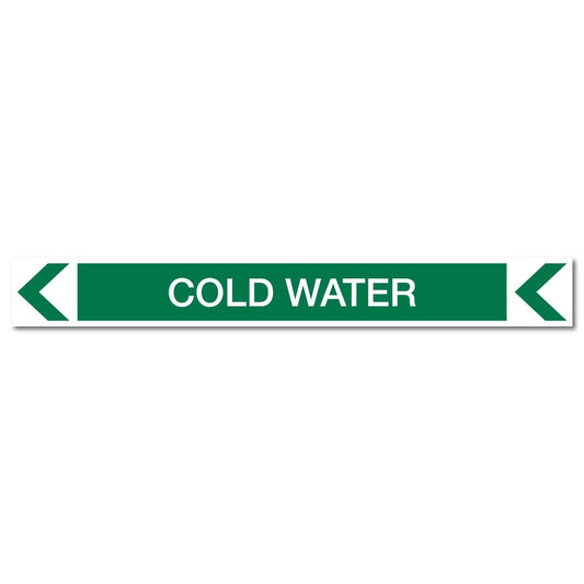 Pool/Spa - Cold Water (Left) - Pipe Marker Sticker - New Signs