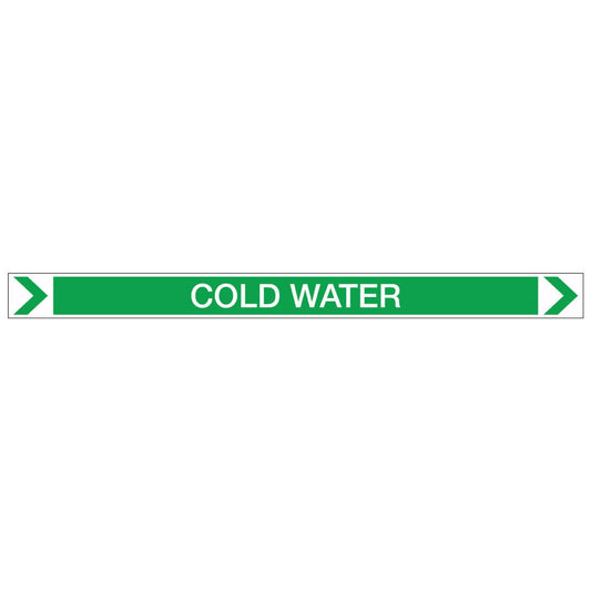 Pool/Spa - Cold Water (Right) - Pipe Marker Sticker - New Signs