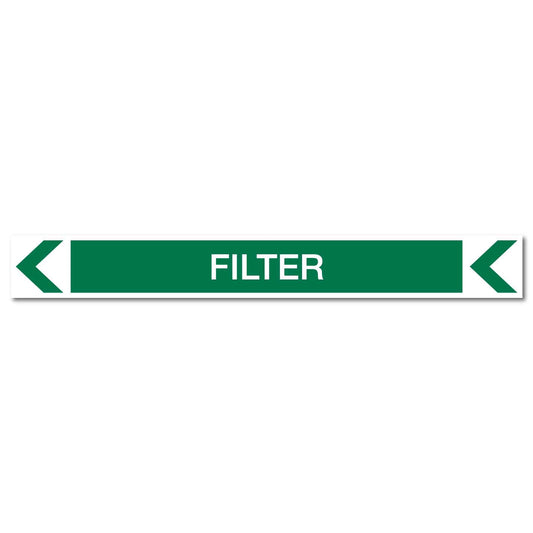 Pool/Spa - Filter (Left) - Pipe Marker Sticker - New Signs