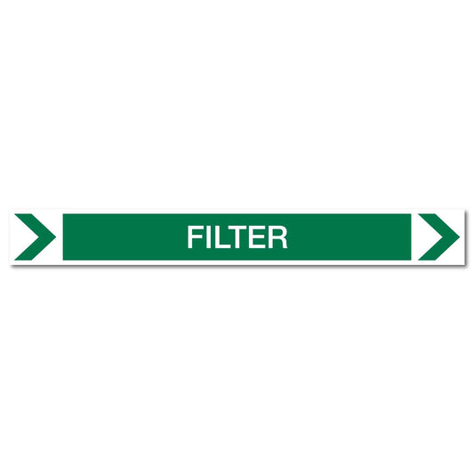 Pool/Spa - Filter (Right) - Pipe Marker Sticker - New Signs