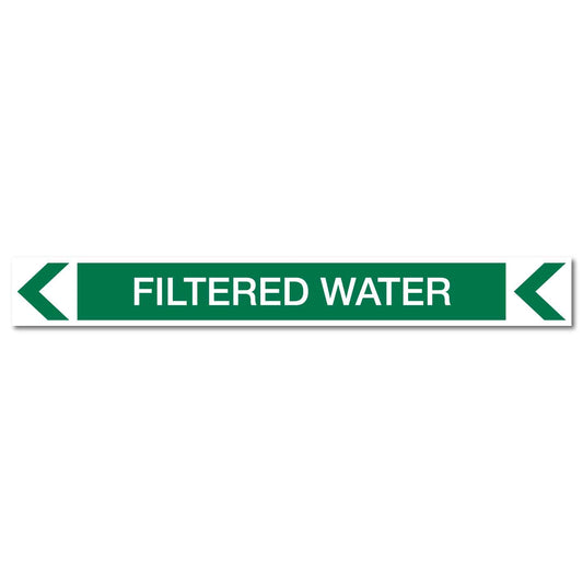 Pool/Spa - Filtered Water (Left) - Pipe Marker Sticker - New Signs