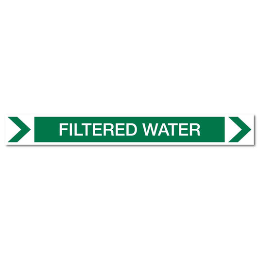 Pool/Spa - Filtered Water (Right) - Pipe Marker Sticker - New Signs