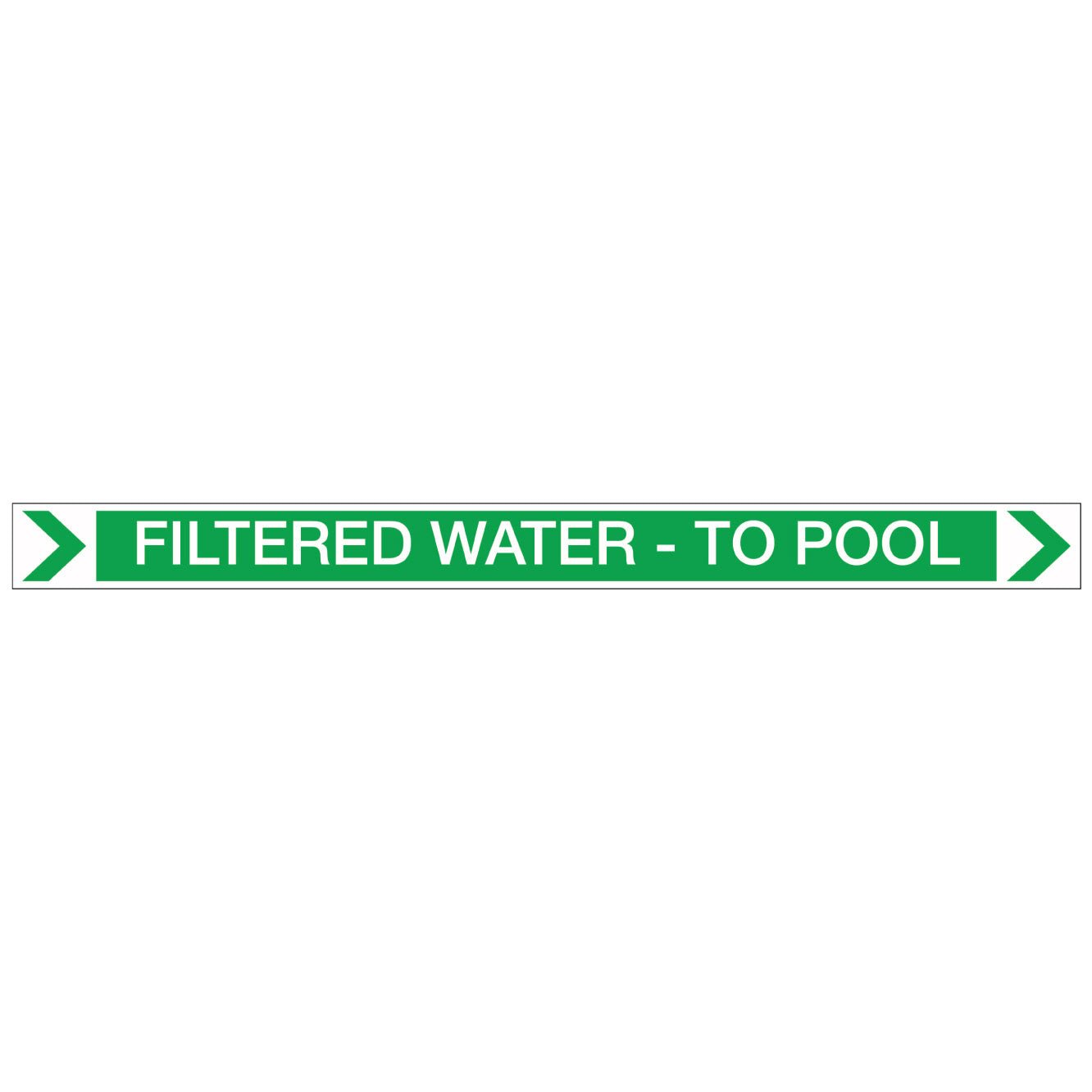 Pool/Spa - Filtered Water - To Pool (Right) - Pipe Marker Sticker - New Signs