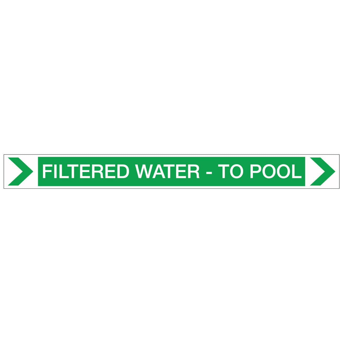 Pool/Spa - Filtered Water - To Pool (Right) - Pipe Marker Sticker - New Signs