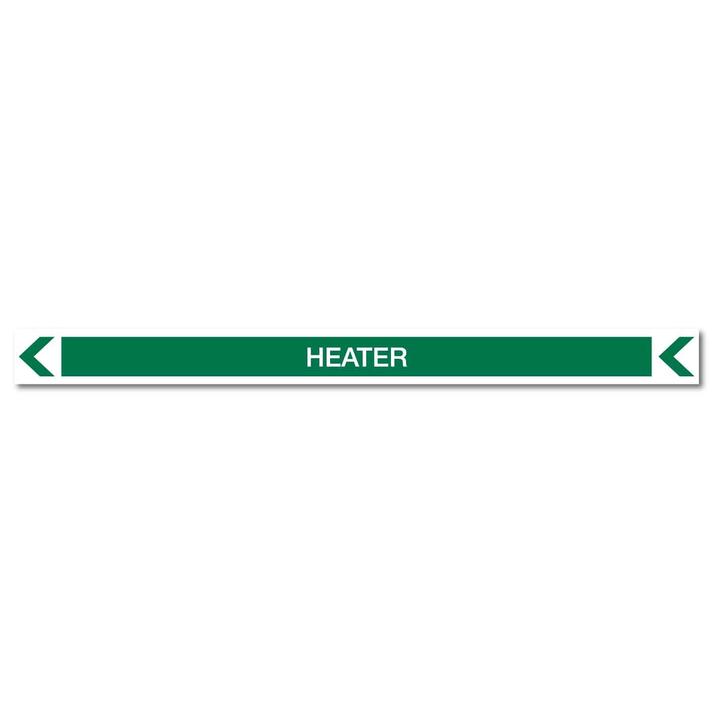 Pool/Spa - Heater (Left) - Pipe Marker Sticker - New Signs