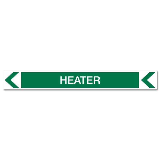 Pool/Spa - Heater (Left) - Pipe Marker Sticker - New Signs