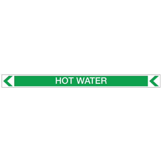 Pool/Spa - Hot Water (Left) - Pipe Marker Sticker - New Signs