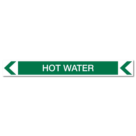Pool/Spa - Hot Water (Left) - Pipe Marker Sticker - New Signs