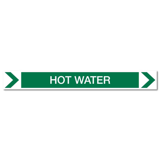 Pool/Spa - Hot Water (Right) - Pipe Marker Sticker - New Signs