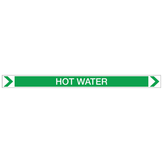 Pool/Spa - Hot Water (Right) - Pipe Marker Sticker - New Signs