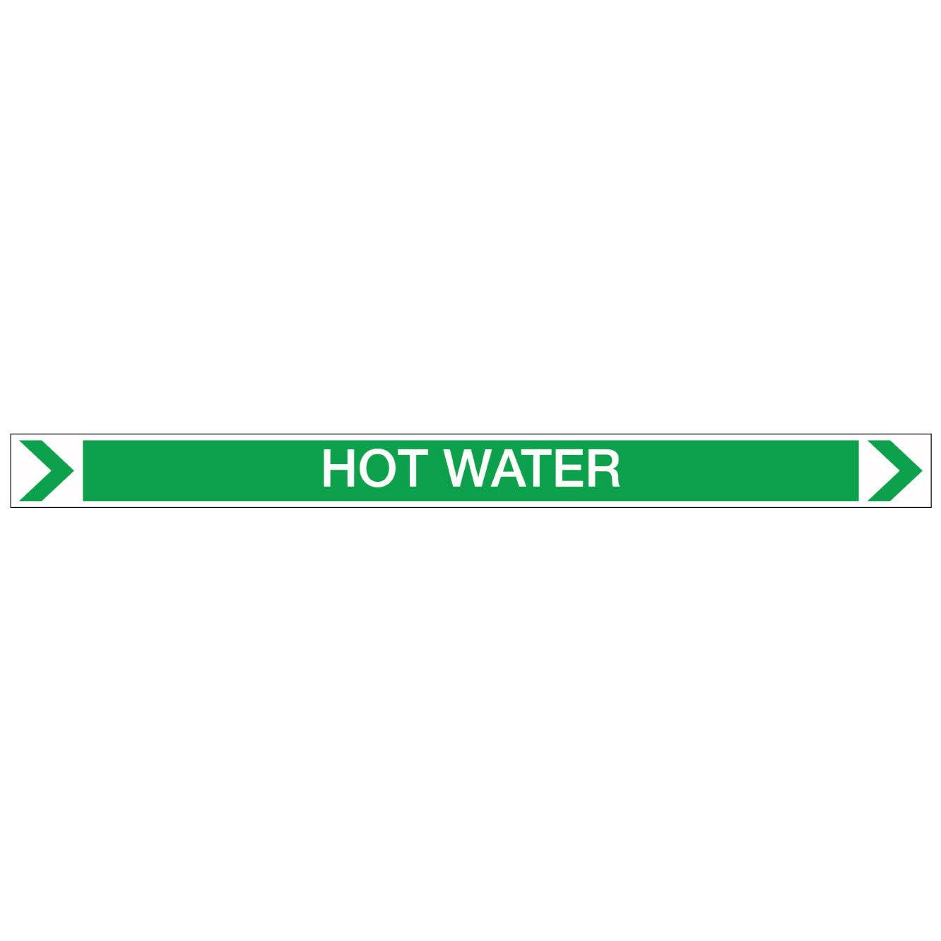 Pool/Spa - Hot Water (Right) - Pipe Marker Sticker - New Signs