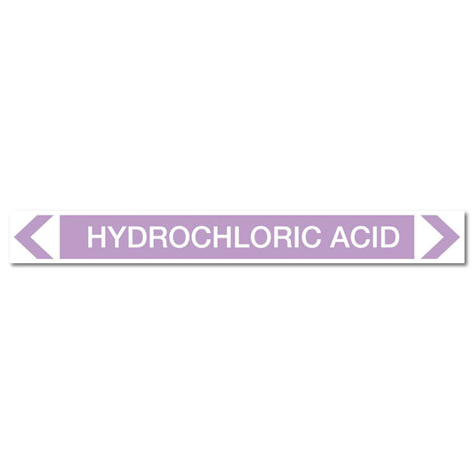 Pool/Spa - Hydrochloric Acid (Right) - Pipe Marker Sticker - New Signs