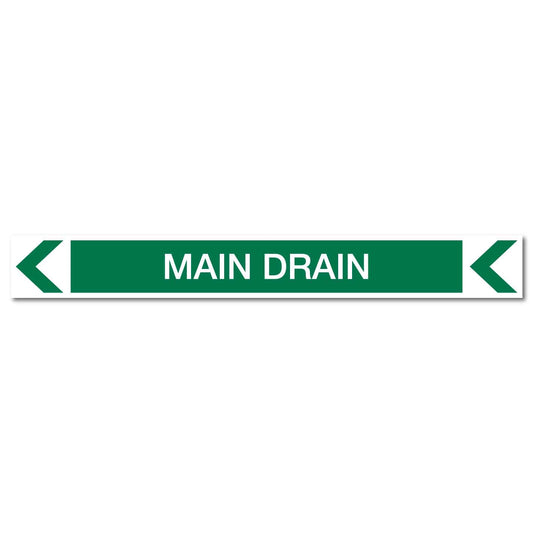 Pool/Spa - Main Drain (Left) - Pipe Marker Sticker - New Signs