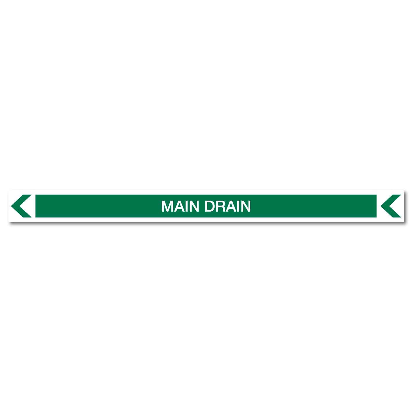 Pool/Spa - Main Drain (Left) - Pipe Marker Sticker - New Signs