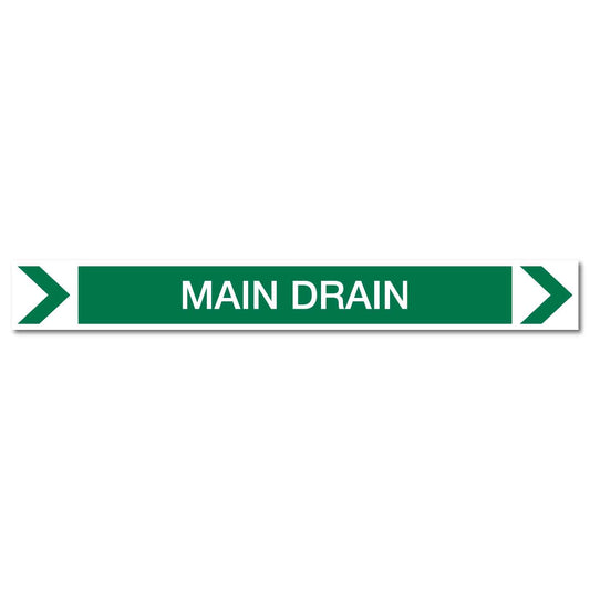 Pool/Spa - Main Drain (Right) - Pipe Marker Sticker - New Signs