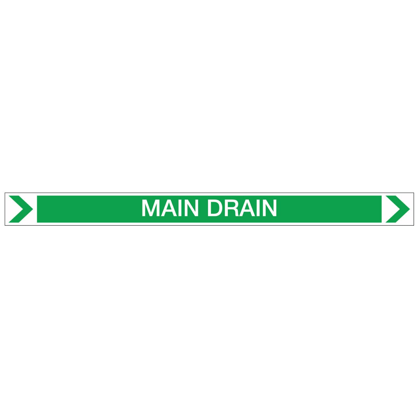 Pool/Spa - Main Drain (Right) - Pipe Marker Sticker - New Signs