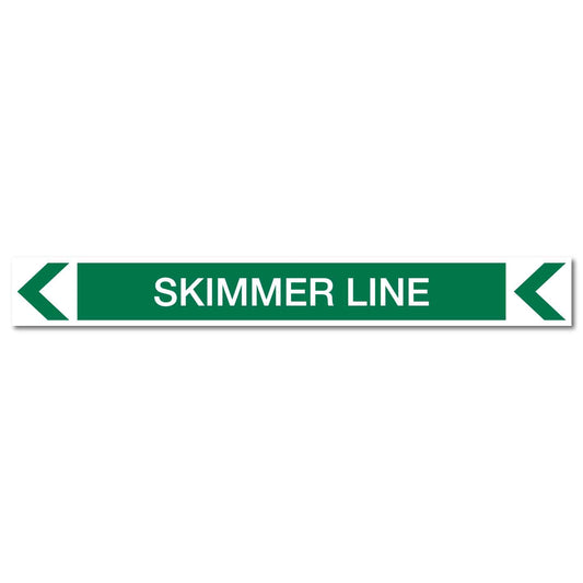 Pool/Spa - Skimmer Line (Left) - Pipe Marker Sticker - New Signs