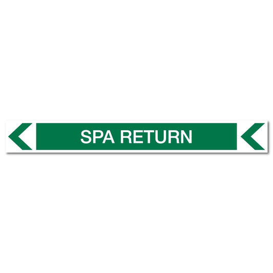 Pool/Spa - SPA Return (Left) - Pipe Marker Sticker - New Signs
