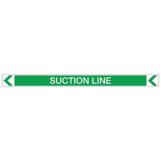 Pool/Spa - Suction Line (Left) - Pipe Marker Sticker - New Signs