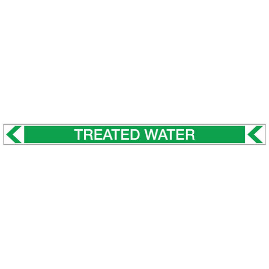Pool/Spa - Treated Water (Left) - Pipe Marker Sticker - New Signs