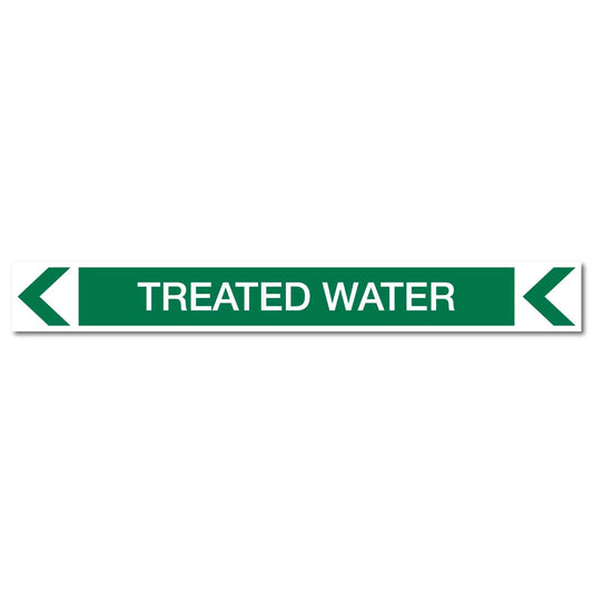 Pool/Spa - Treated Water (Left) - Pipe Marker Sticker - New Signs