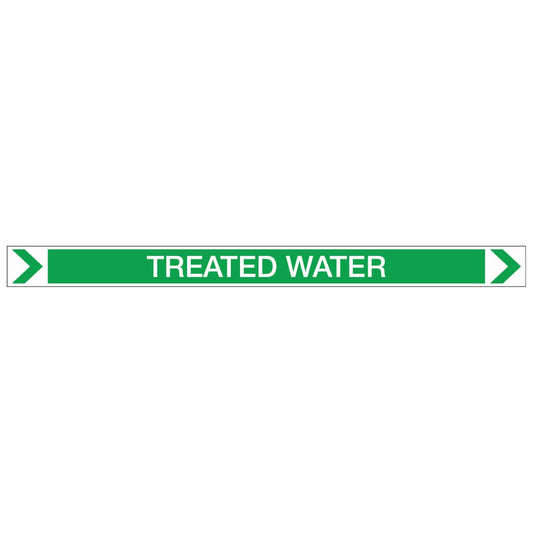 Pool/Spa - Treated Water (Right) - Pipe Marker Sticker - New Signs