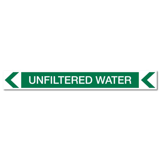 Pool/Spa - Unfiltered Water (Left) - Pipe Marker Sticker - New Signs